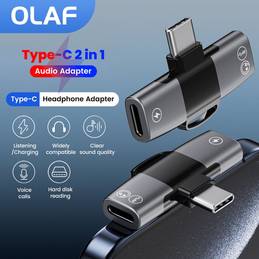 Earphone Splitter Jack - Adaptor Audio Tipe C 2 In