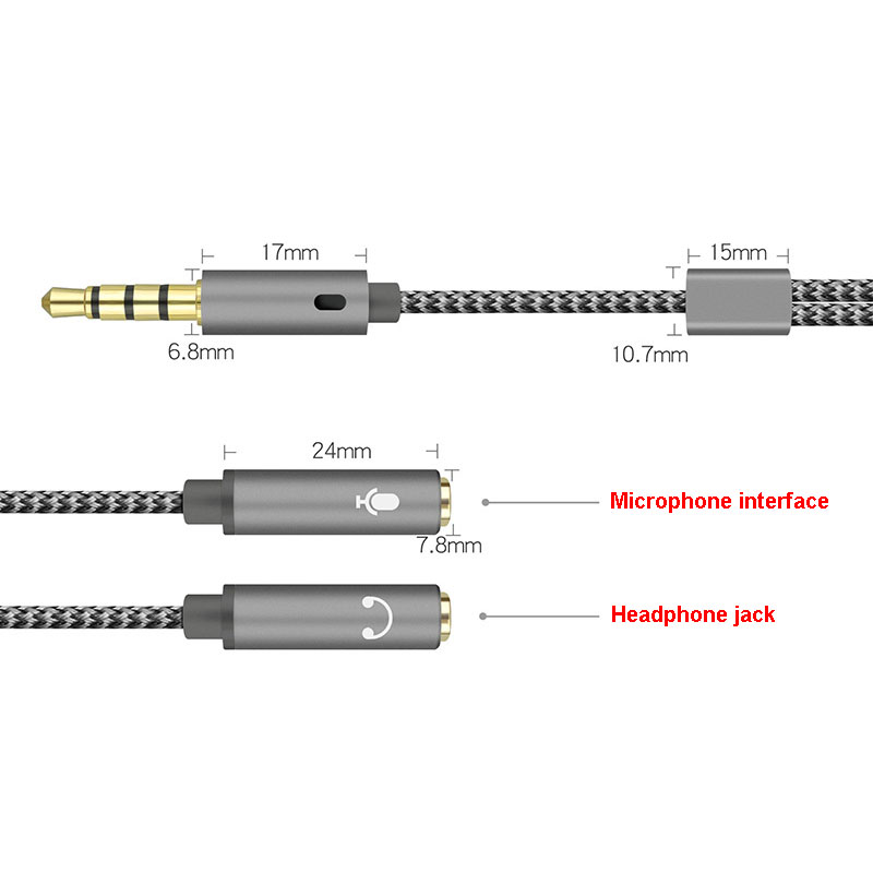 3.5mm pemisah Audio Y Jack 1 M - Earphone Splitter Jack ulasan dan harga