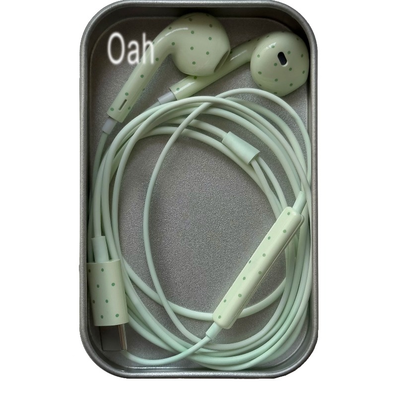 Oah Polka Dot Earphone Berkabe - Usb C Earphone ulasan dan harga