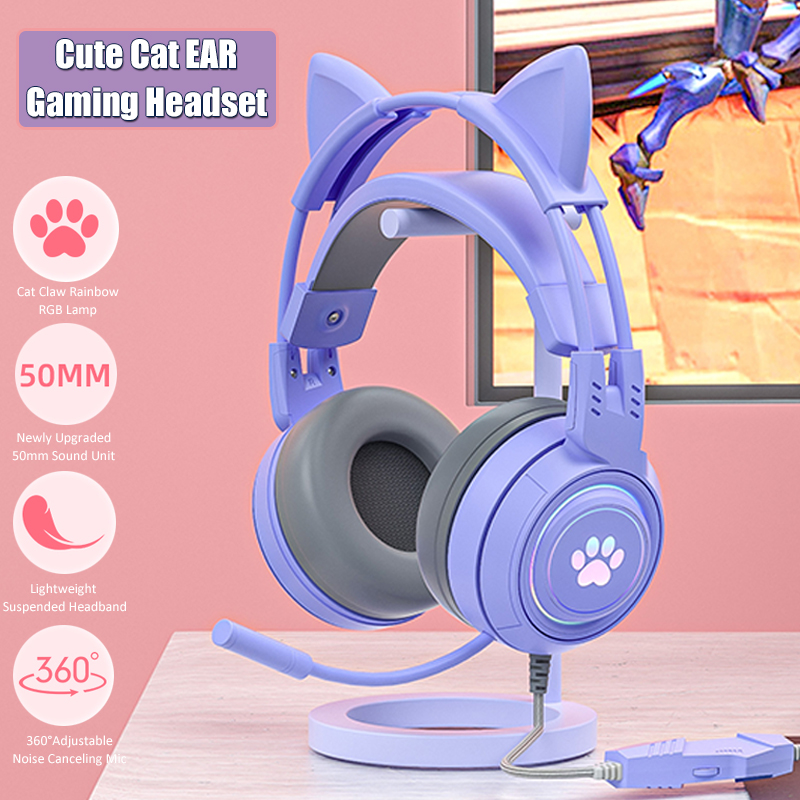 Headphone game telinga kucing  - Gaming Headset Rgb ulasan dan harga