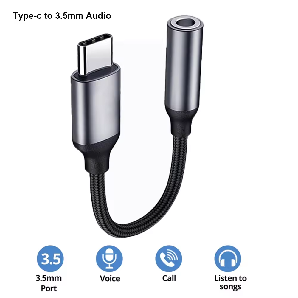 Adaptor Audio USB C 3.5mm, Kab - Audiophile Headphone Wired ulasan dan harga